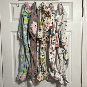 3T girls fleece footie pjs